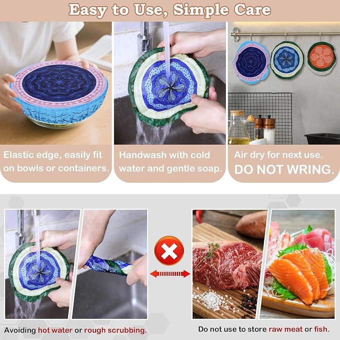 5-Size Reusable Beeswax Bowl Covers - Image 6