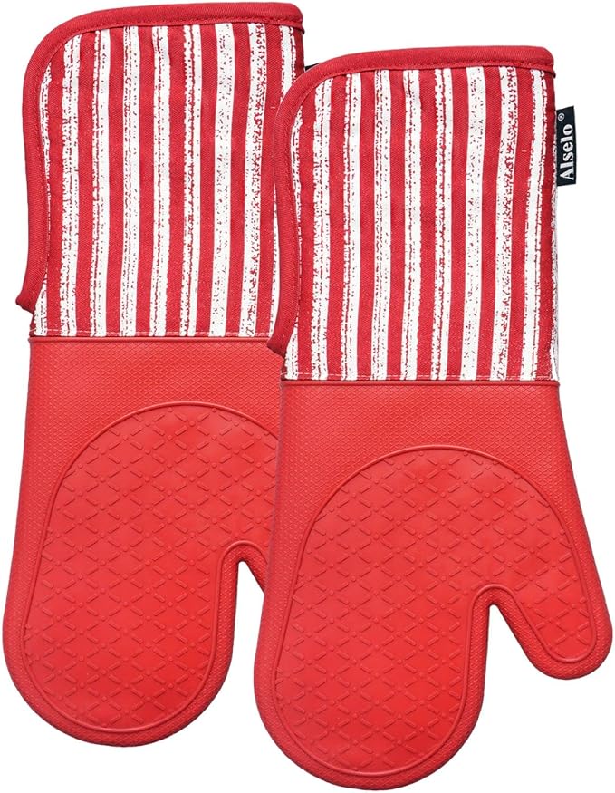 Alselo Silicone Oven Mitts Heat Resistant 932℉ - Image 8