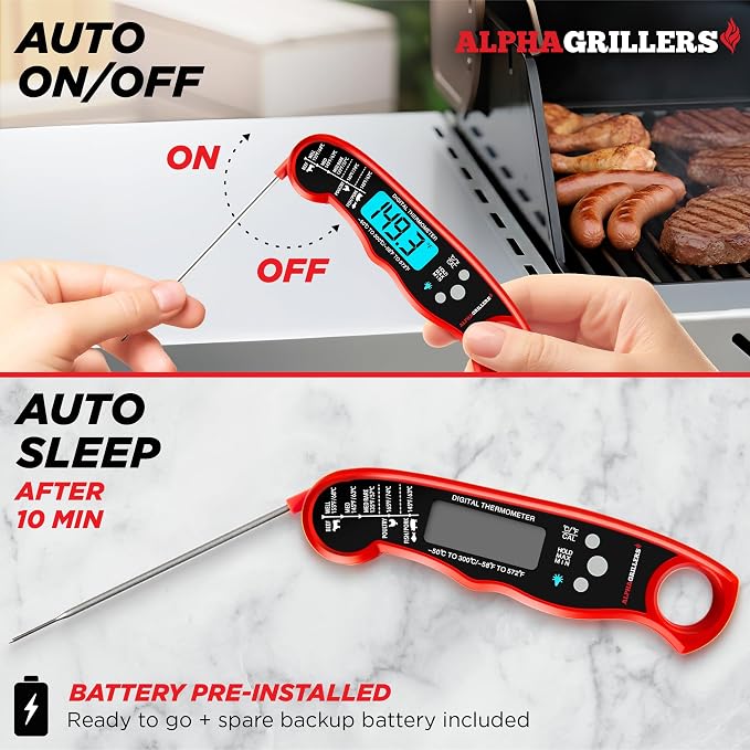 Alpha Grillers Meat Thermometer Digital – Instant Read Food Thermometer - Image 3