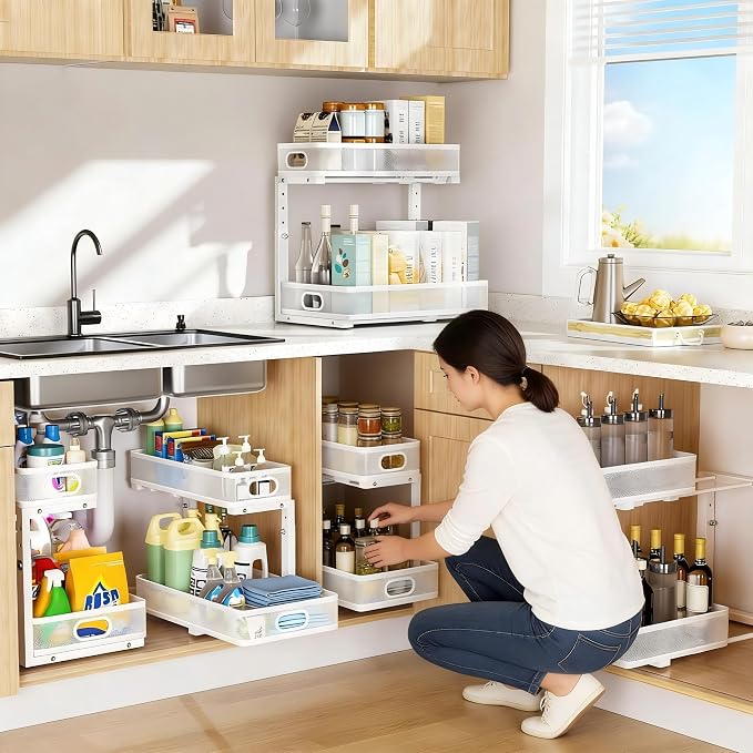 Under Sink Organizer, High Adjustable 2 Tier Under Sink Organizers and Storage - Image 7