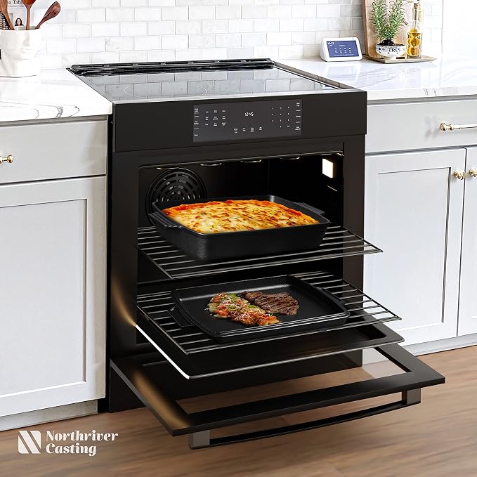 Northriver Casting 2-In-1 Pre Seasoned Cast Iron Dutch Oven - Image 6