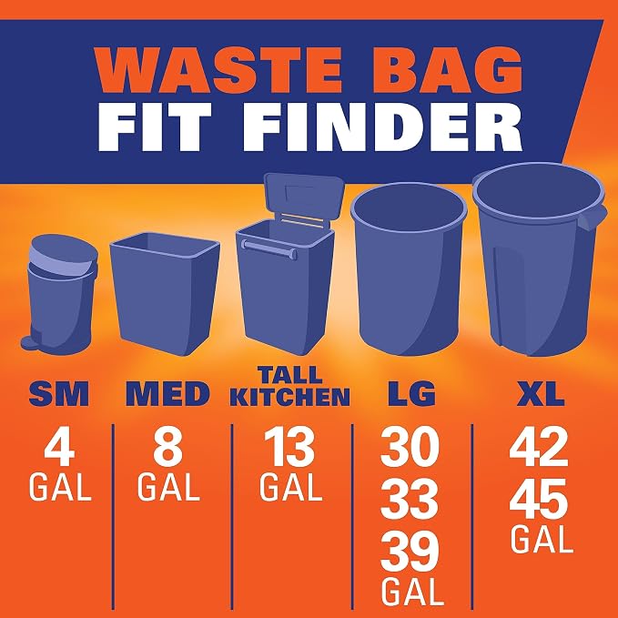 Hefty Ultra Strong 13 Gallon Trash Bags, Break Resistant Drawstring Enclosure - Image 8