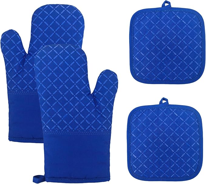 Oven Mitts and Pan Racks 4-Piece Set, Extended Kitchen Oven Mitts and Pan Racks by Unknown