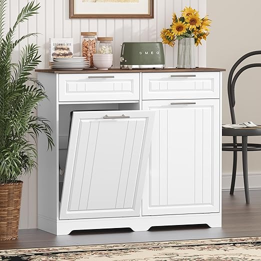 Double 10 Gallon Tilt Out Trash Can Cabinet - Image 8