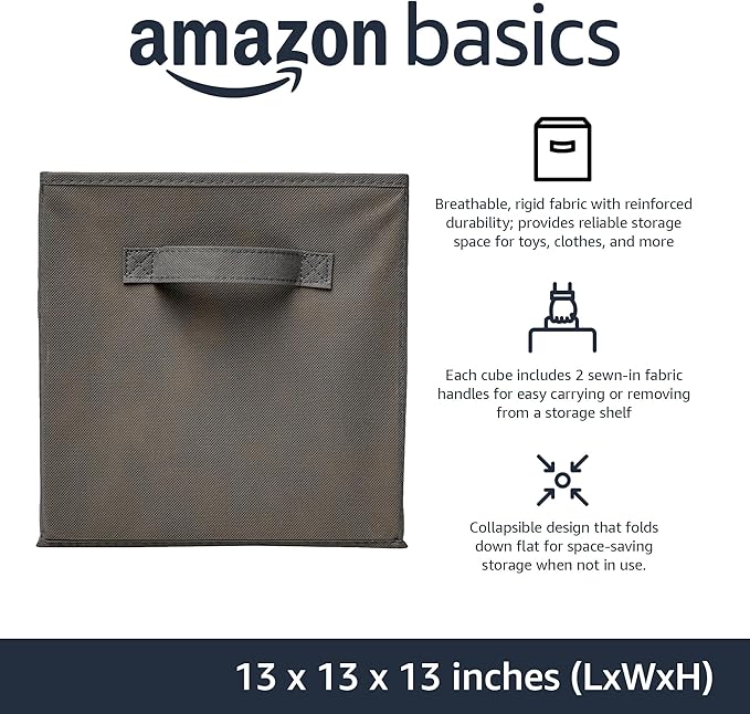 Amazon Basics Collapsible Fabric Storage Cube Bins Organizer - Image 2