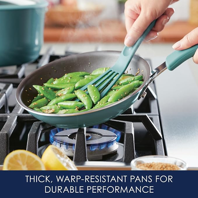 Rachael Ray Cook + Create Nonstick Frying Pan/Skillet, 8.5 Inch, Agave Blue - Image 4