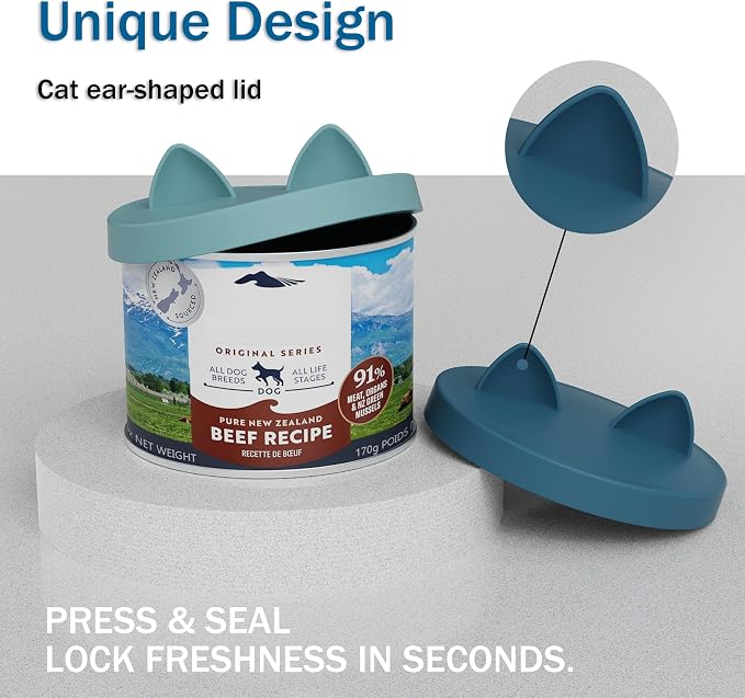 OHMO 2 Pack Pet Food Can Lids, BPA Free Silicone Covers - Image 4