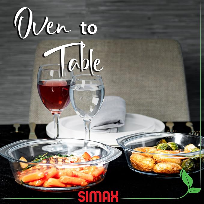 Simax Casserole Dish Set, Round Glass Cookware, Borosilicate Glass, Made In - Image 7