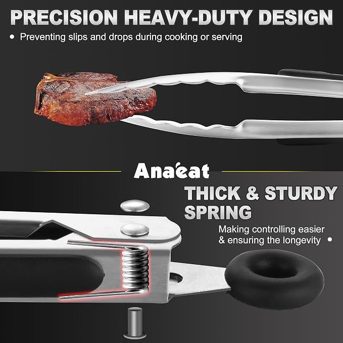 Anaeat Stainless Steel Locking Tong Set of 3 - Image 2