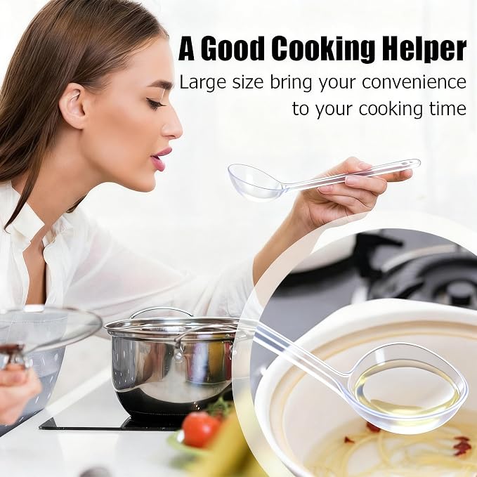 Large Plastic Serving Spoons, Disposable Heavy Duty Serving Spoons, Long Handle - Image 4