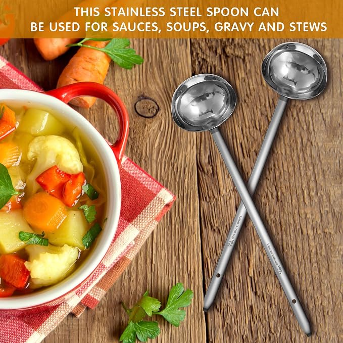 meekoo Stainless Steel Ladle Soup Handle Ladle - Image 5