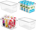 YIHONG Clear Plastic Storage Bins, 4 Pack Small Pantry Organizer Bins by YIHONG