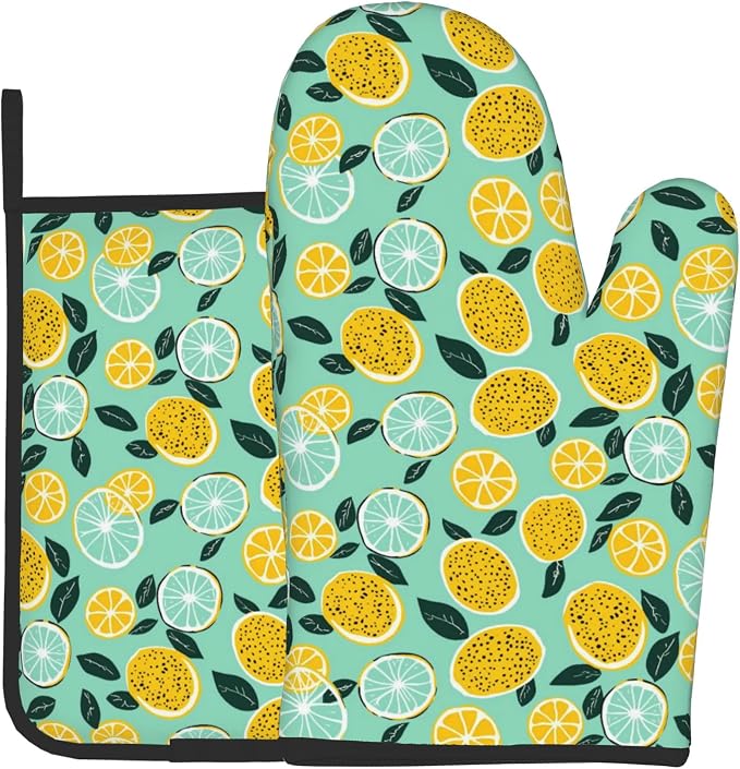 Lemon Pot Holders and Oven Mitts by DZGlobal