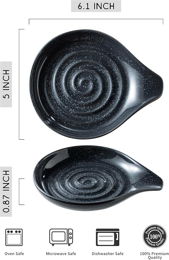 LAUCHUH Spoon Rest, Ceramic Spoon Holder - Image 2