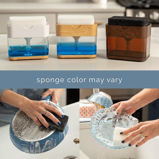 S&T INC. Dish Soap Dispenser and Sponge Holder - Image 6