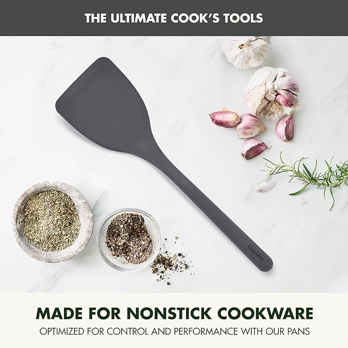 GreenPan Silicone Solid Turner Spatula, Flipping Cooking Kitchen Utensil - Image 2