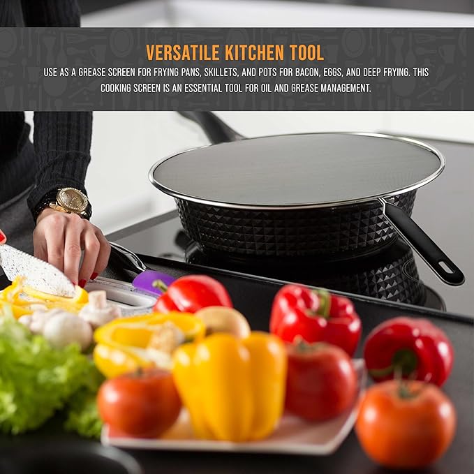 U.S. Kitchen Supply 4-Piece Stainless Steel Splatter Guard Set Fine Mesh Cover - Image 6