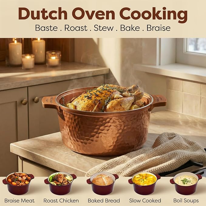 Gotham Steel Hammered 5 Qt Lightweight Dutch Oven Pot - Image 10