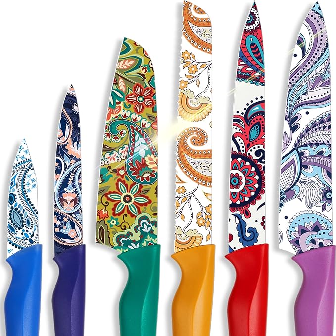 Astercook Paisley Pattern Knife Set by Astercook