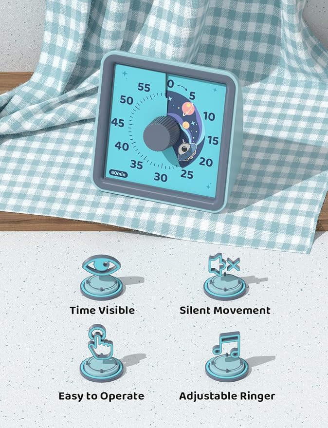 LIORQUE 60 Minute Visual Timer for Kids, Visual Countdown Timer for Classroom - Image 4
