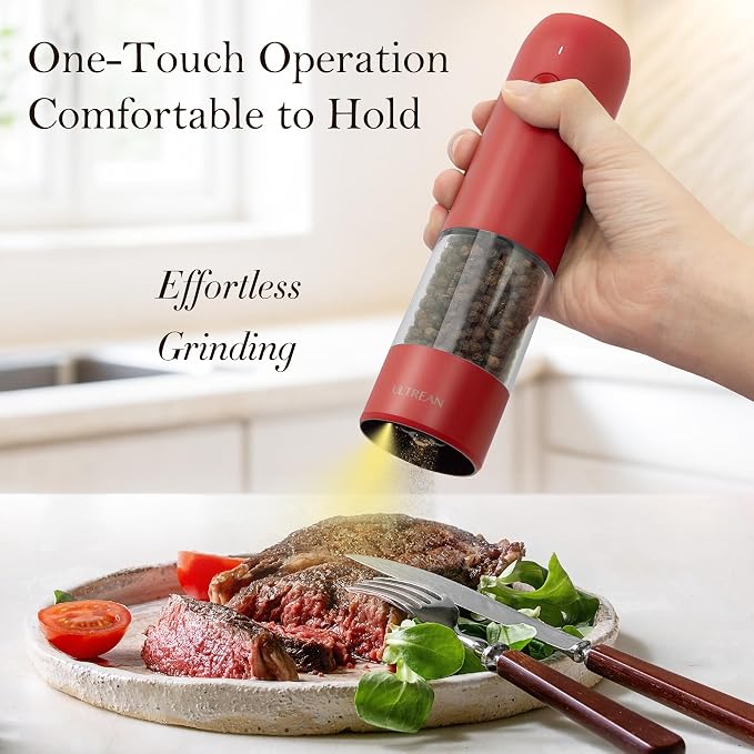 Ultrean Pepper Grinder, Rechargeable Salt and Pepper Grinder - Image 2