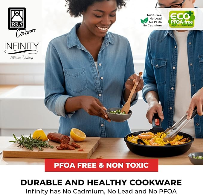 BRA COOKWARE Infinity Nonstick Frying Pan | 8-Inch Cast Aluminum Skillet | - Image 8