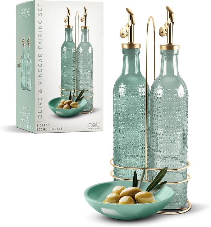 COOK WITH COLOR Glass Olive Oil Bottle Dispenser by CookwithColor