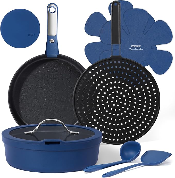 CAROTE 10-Piece Pots and Pans Set, Nonstick Cookware Set Detachable Handle by CAROTE