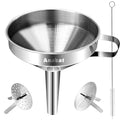 Anaeat Stainless Steel Kitchen Funnel, Oils & 1 Pc Cleaning Brush by Anaeat
