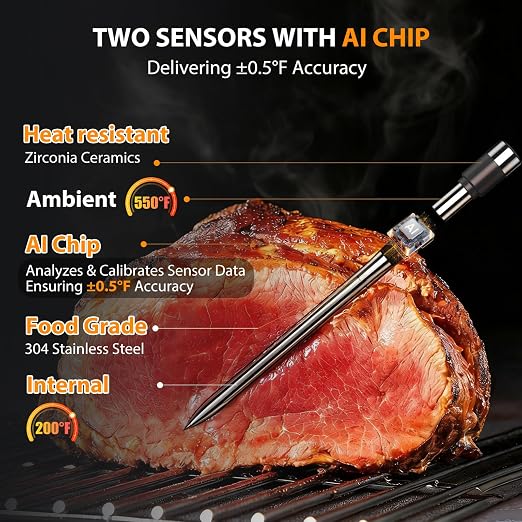 Wireless Meat Thermometer with 2 Probes & 800Ft Range - Image 2