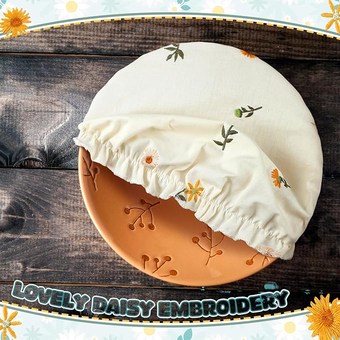 Patelai 10 Pcs Bowl Covers Reusable in 5 Size Stretch Cloth Fabric Elastic Food - Image 4