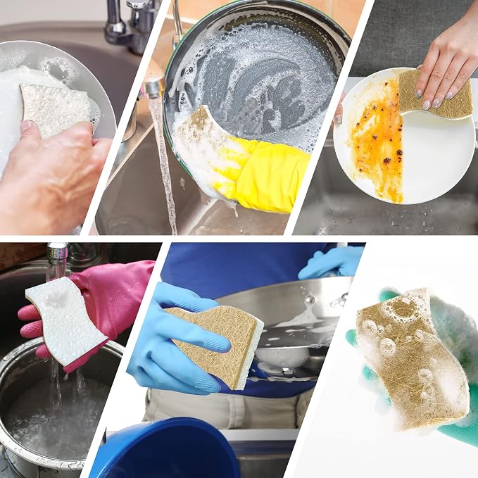 9 Pack Biodegradable Natural Kitchen Sponge - Image 7