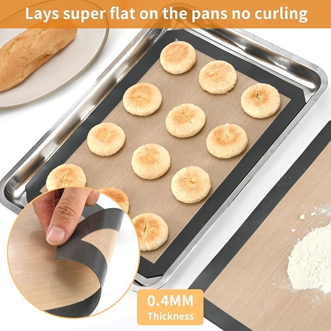 Luckyiren 2-Pack Silicone Baking Mats – Non-Stick Reusable BPA-Free Oven Liners - Image 3