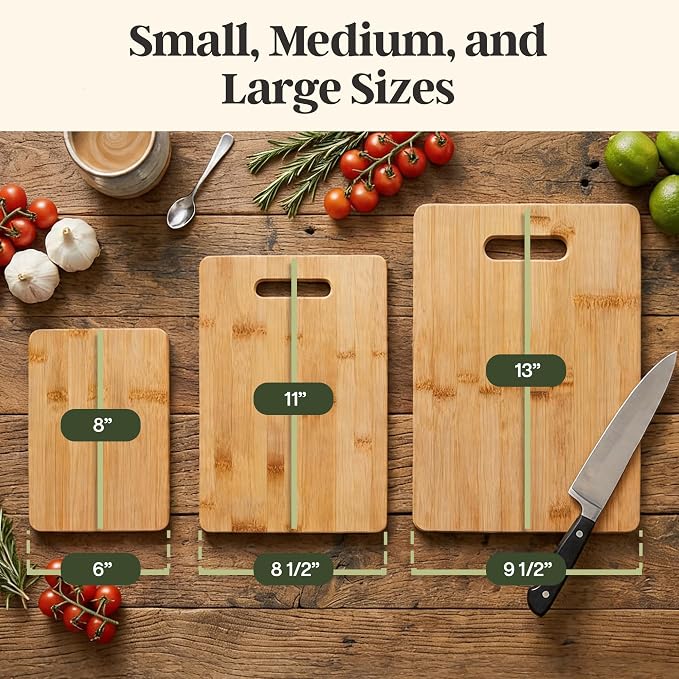 Totally Bamboo 3-Piece Cutting Board Set, Bamboo Wood Cutting Boards - Image 3