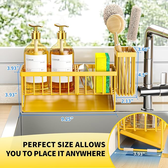 Cisily Lemon Yellow Sink Caddy Organzier - Image 2