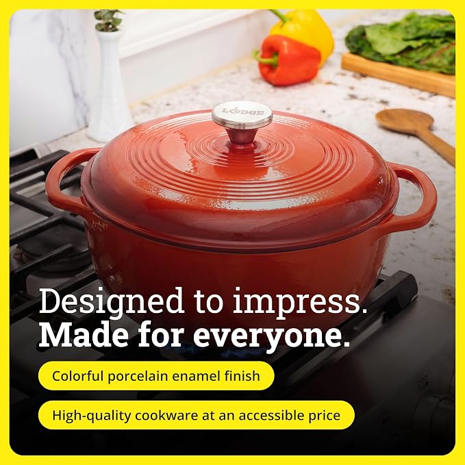 Lodge Essential Enamel Cast Iron Dutch Oven - Image 6