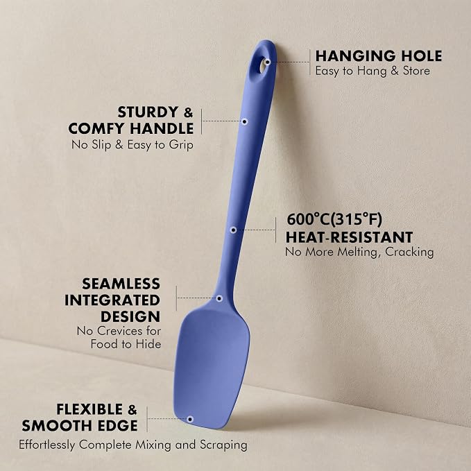 Silicone Spoonula Set: 600ºF Heat Resistant Food Grade Cooking Baking Utensils - Image 4
