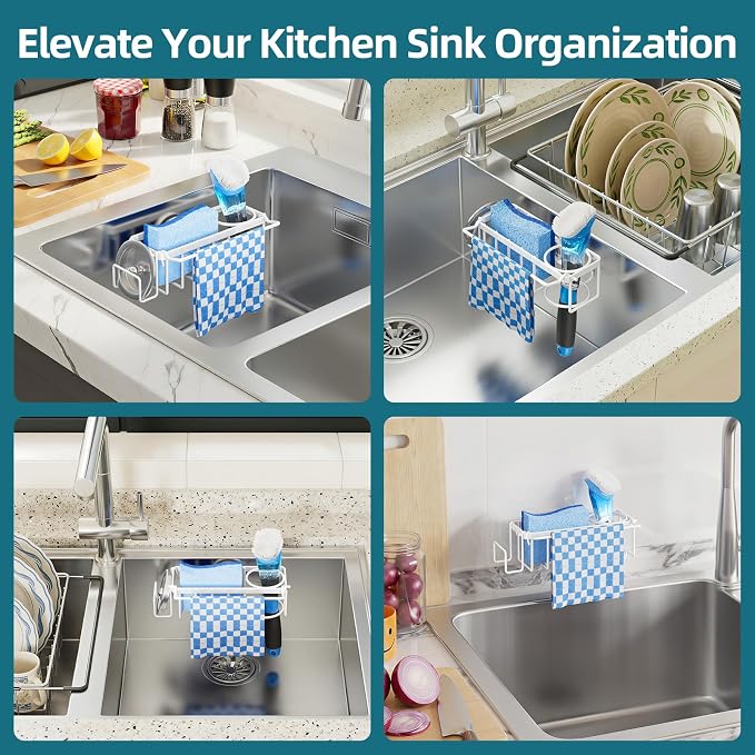 TAILI 4-in-1 Sink Caddy with Strong Suction Cup, Sponge Holder - Image 7