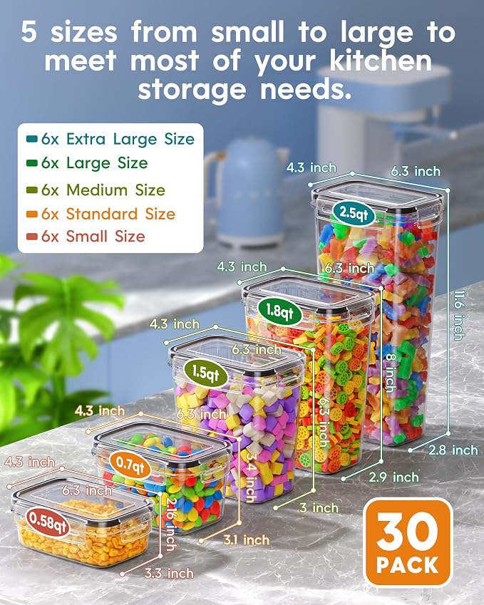 KEMETHY 30 PCS Airtight Food Storage Containers - Image 2