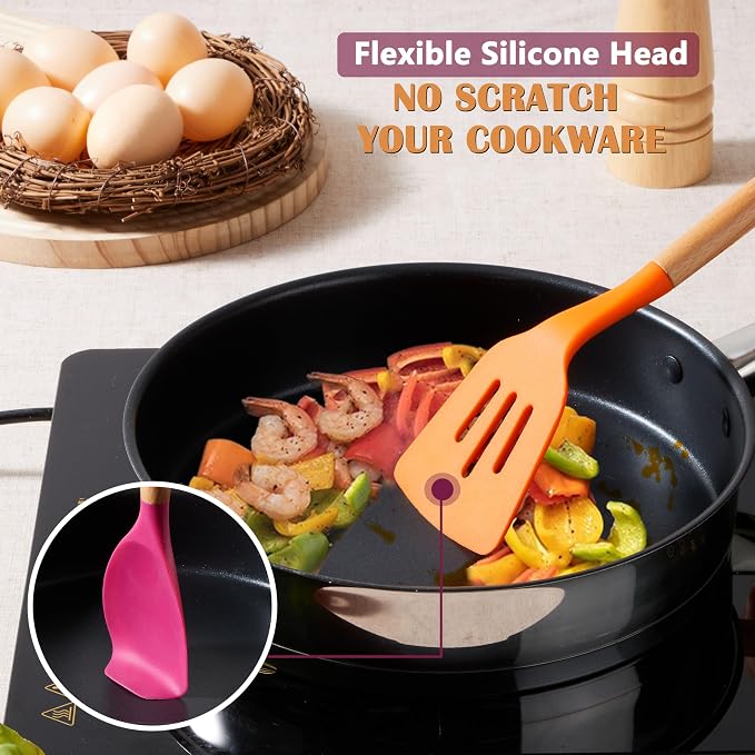 E-far Silicone Cooking Utensils Set, 10-Piece Kitchen Utensils Set - Image 4