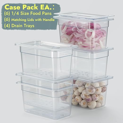 CURTA 6-Pack 1/4 Size 6" Deep NSF Polycarbonate Food Pans - Image 3