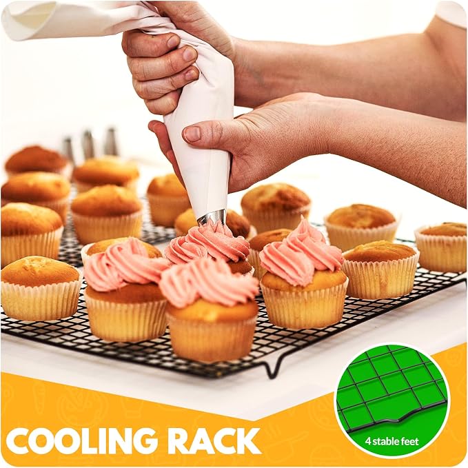 2 PCS Cooling Racks for Cooking and Baking, 14.8x10 Inches Stainless Steel - Image 7