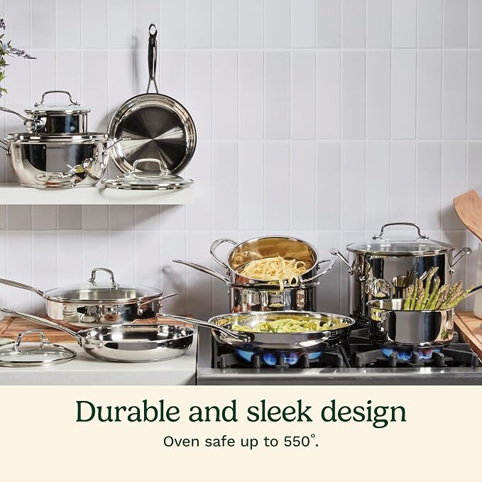 Cuisinart 17-Piece Stainless Steel Cookware Set, Chef's Classic Steel Collection - Image 2