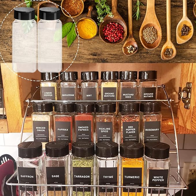 Tiaiidi 24 Pack 3.5 oz Square Plastic Spice Jars, Seasoning Containers - Image 4