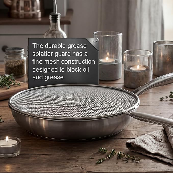 Gisafai 5 Pcs Splatter Screen for Frying Pan 13'' 11.5'' 10'' 8.3'' 7.5'' Metal - Image 4