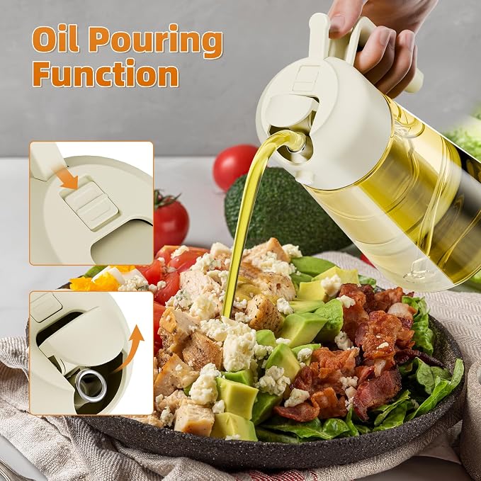 Marbrasse Oil Dispenser for Kitchen, 20 OZ /600ml Leakproof Glass Oil Bottle - Image 3