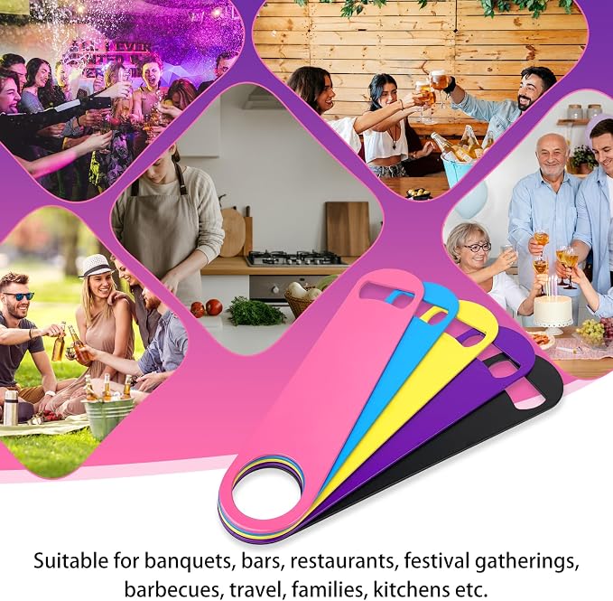 KTOJOY 5 Pack Stainless Steel Colorful Beer Bottle Opener Set, 7 Inch, Large - Image 7