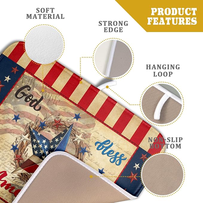 4th of July God Bless Dish Drying Mat - Image 4