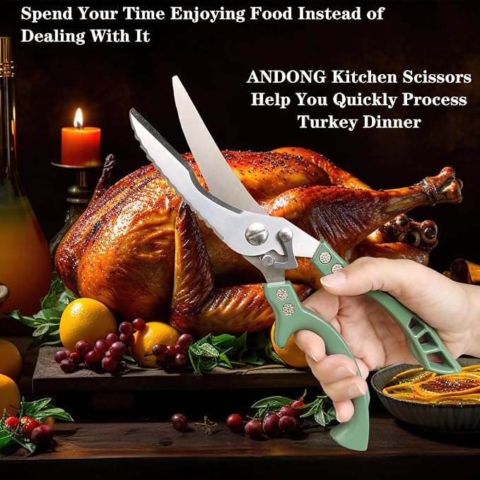 ANDONG Heavy Duty Poultry Shears, All-Purpose Kitchen Scissors - Image 8
