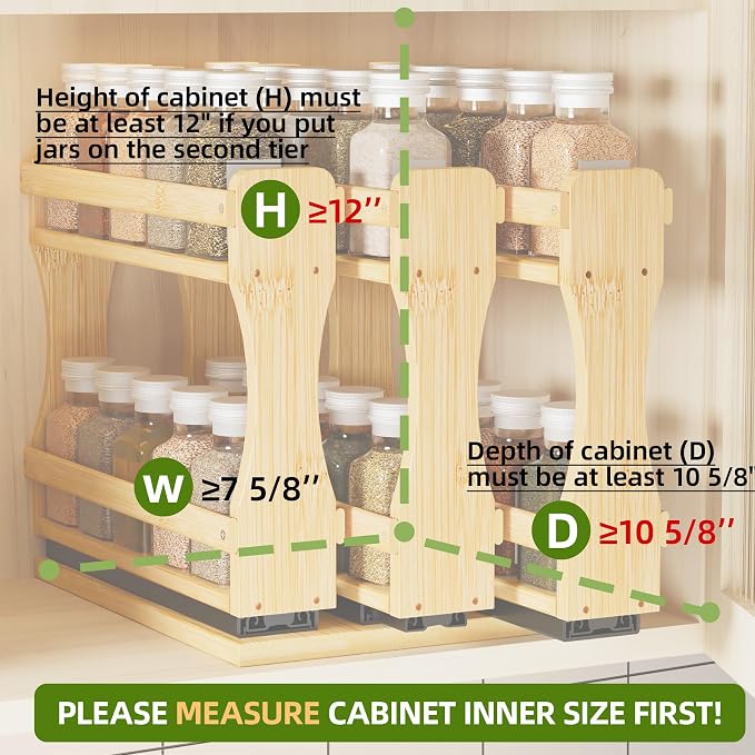 BAMEOS Pull Out Spice Rack Organizer - Image 5